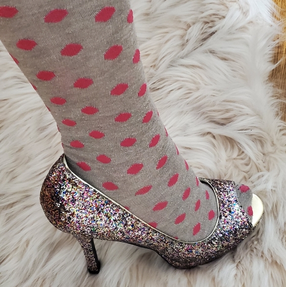 Candies size 9.5 multi glitter sparkle heel - Picture 6 of 8